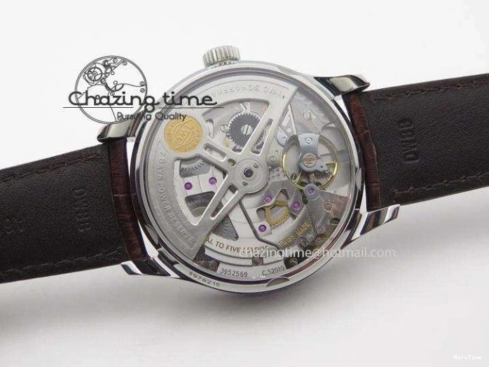 MIROTIME 1228 MoistureWicking Portuguese Real PR IW500704 ZF 1:1 Best Edition On Brown Leather Strap A52010 V 7311